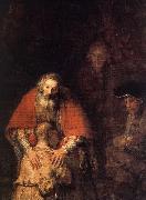 REMBRANDT Harmenszoon van Rijn The Return of the Prodigal Son (detail) oil painting on canvas